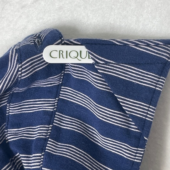Criquet Men’s Golf Polo Short Sleeve Blue Striped Shirt Cotton Medium Striped - Picture 6 of 6